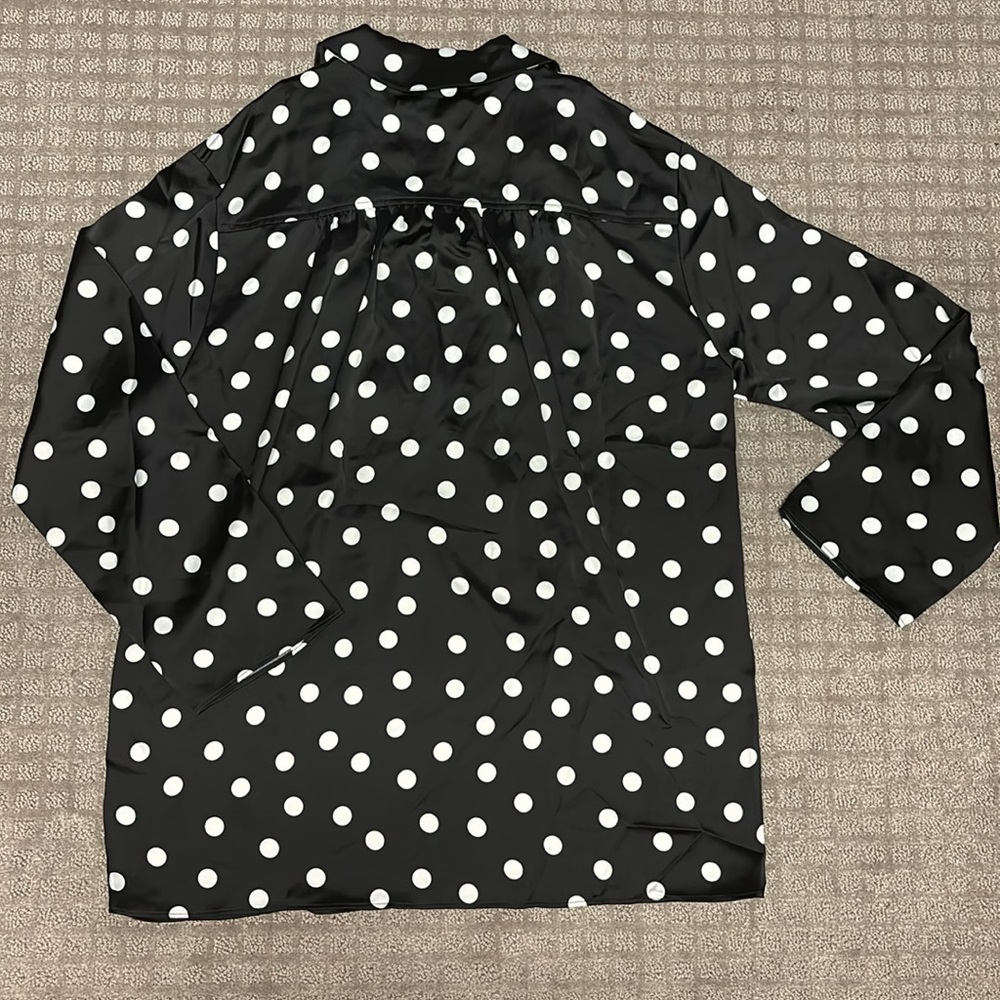 WeWoreWhat Caftan Oversized Polka Dot Shirtdress Black - Picture 6 of 6